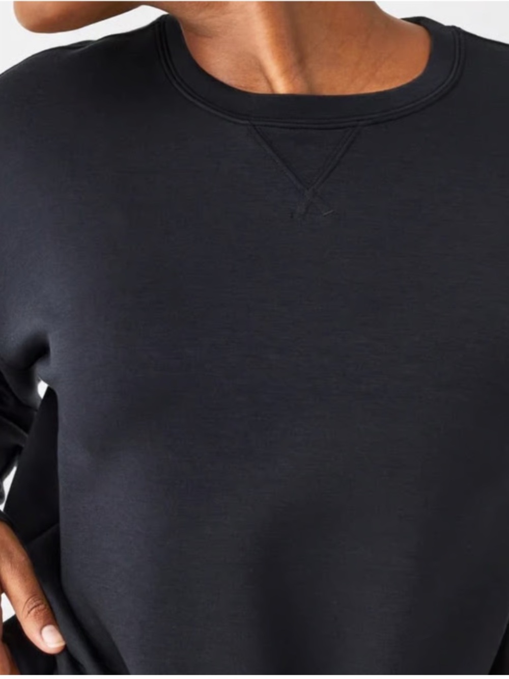 SPANX Airessentials Crewneck Pullover Sweatshirt in Very Black - Size Small - Picture 4 of 6